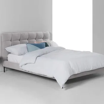 

Modern Bedroom Furniture Set Cheap gray King Size Soft Fabric Bed