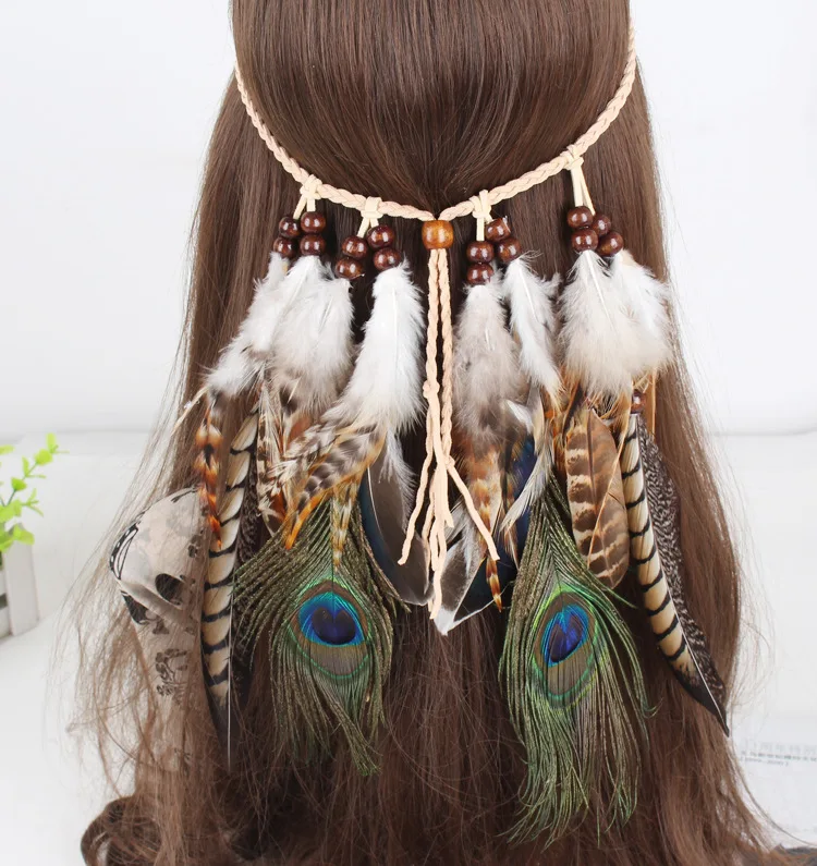 Free shipping, feather headband # HWW16003