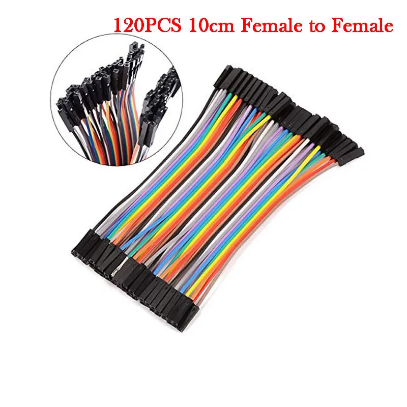 Dupont Line 120 шт 10 см макетные платы перемычки мужские и мужские/женские или женские перемычки провода Dupont кабель DIY - Цвет: 120P 10CM F-F