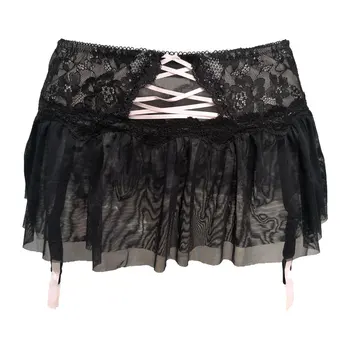 

Black Lace Garters Sexy See-through Gauze 4 Removable Straps Suspender Belts Women Metal Clip Garter Belt for Stockings GA1234