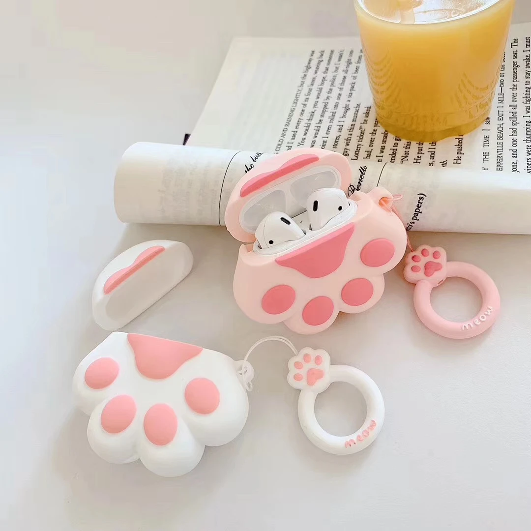 Супер милый чехол для наушников Airpods Bluetooth Забавный 3D Apple 2 защитный силиконовый