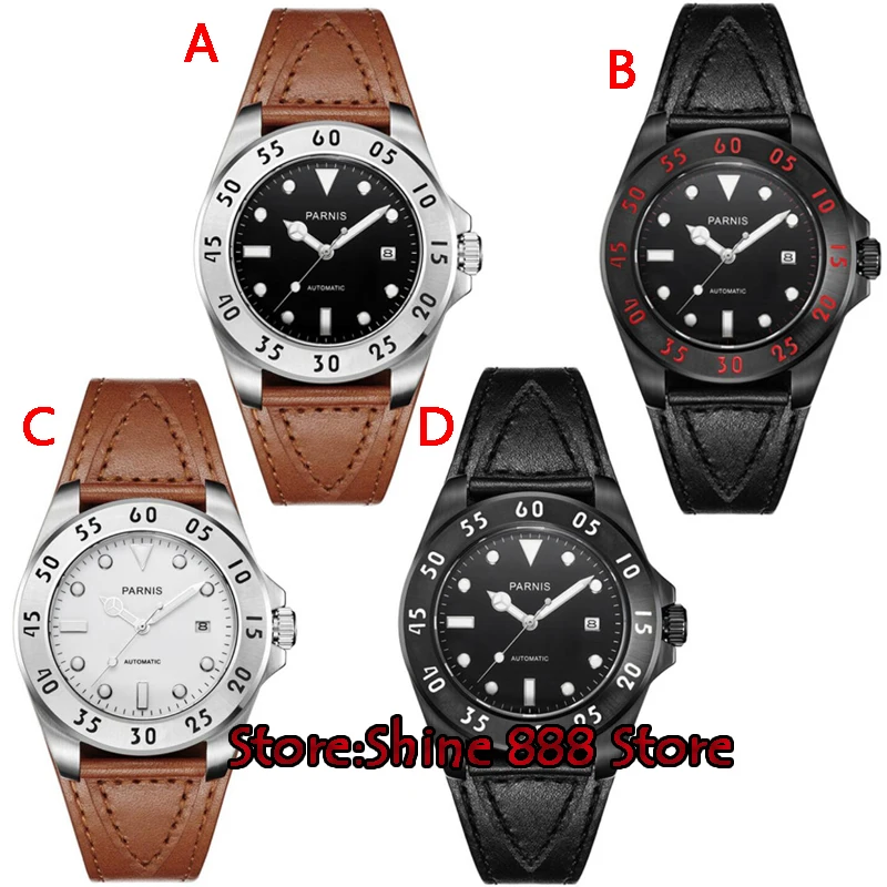 

43mm Parnis sapphire crystal mens wristwatch 704 date MIYOTA Automatic movement