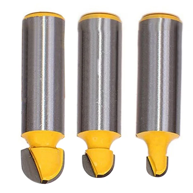3Pcs Round Nose Carbide Router Bit 1/2" Shank Router Bit 1/4" 3/8" 1/2