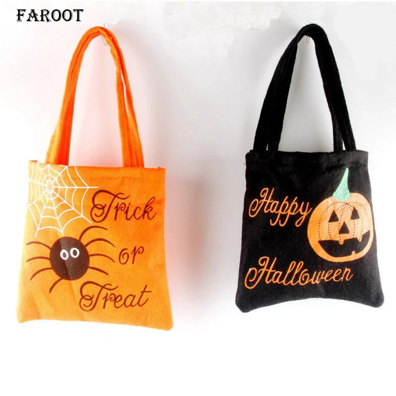 Льняная сумка переноска для Хэллоуина 20 см|bag for|trick or treatbag yellow |