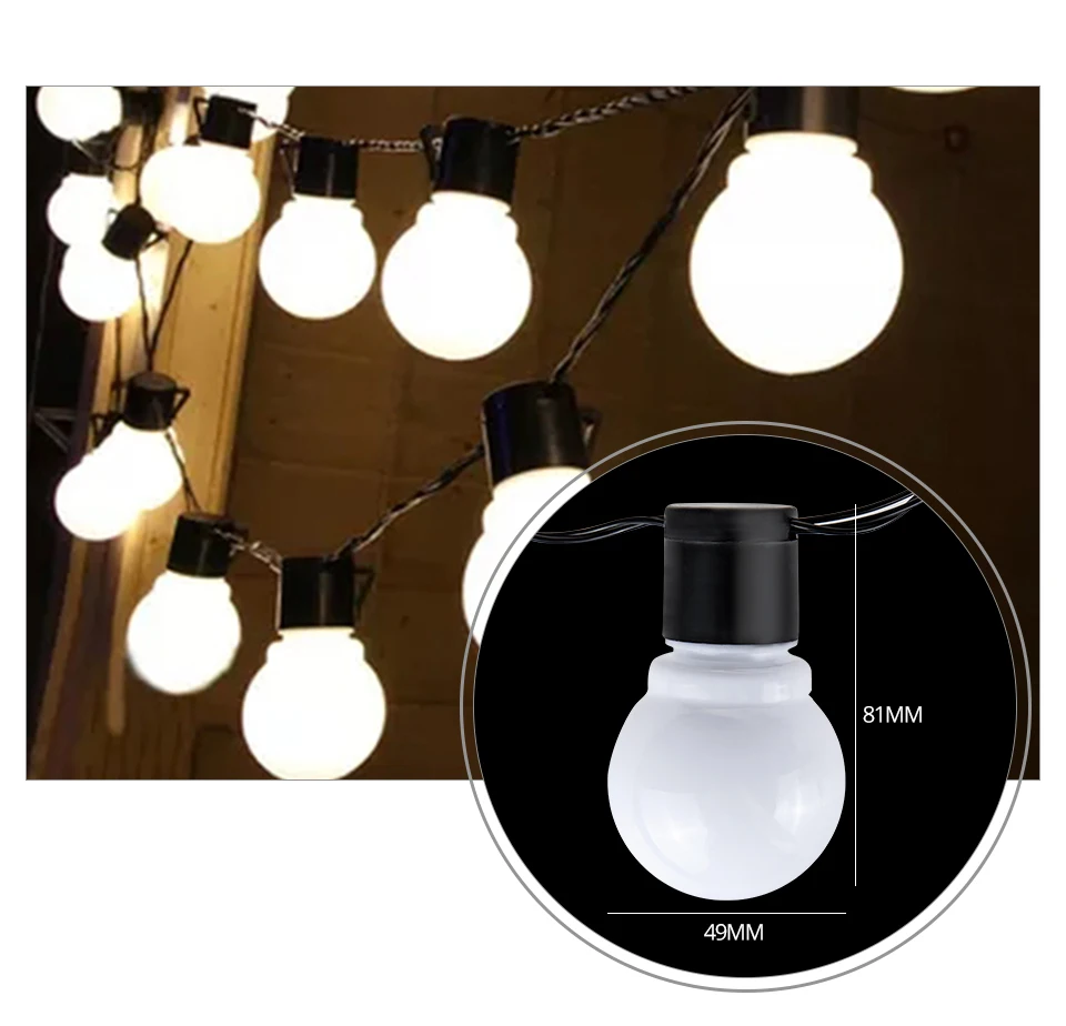 Connectable Vintage Festoon Ball LED String Lights Christmas Fairy Holiday Lights Decoration For Garden Outdoor Party Garland (3)