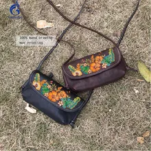 Gamystye личности полный зерна растительного дубления, кожаные сумки Для женщин Дамы Полный зерна коровьей Курьерские сумки клатч женский