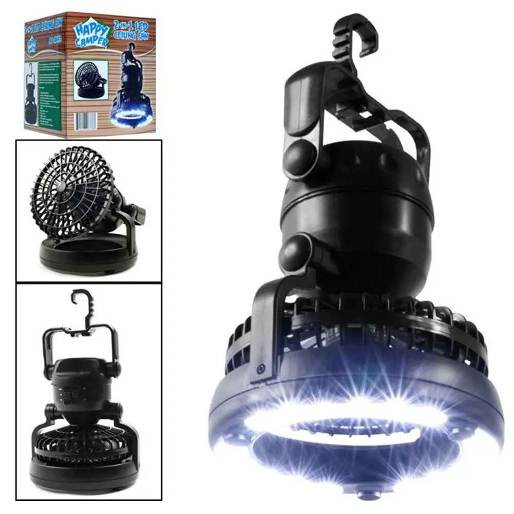 

2 In 1 With 18 LED Tent Light Ceiling Fan Portable LED Camping Ceiling Fan Light Tent Fan Suitable For Outdoor Hiking Fishing