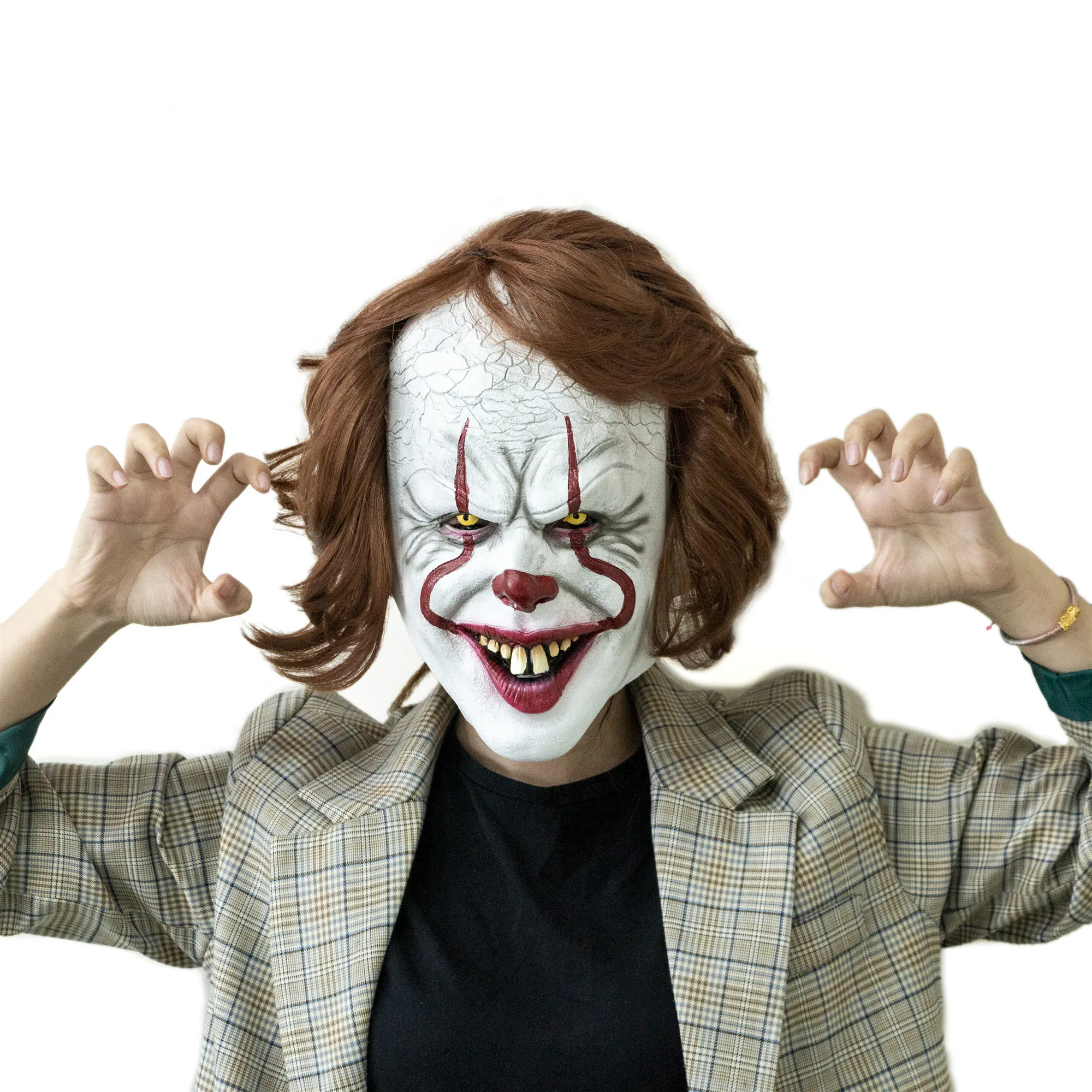 

Horror Movie Stephen King's It Mask Scary Clown Joker Full Face Latex Mask Halloween Easter Party Mask dress up for Cosplay Prop