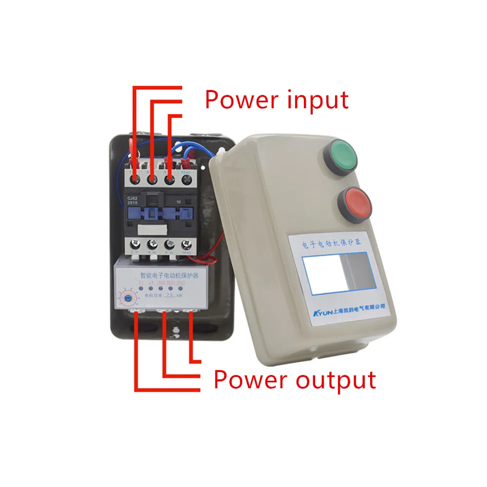 Двигатель прибытия протектор стартер отсутствие фазы перенапряжения Защита от перегрузки 2.2KW 4KW 5.5KW 7.5KW 11KW 15KW 45KW 380 V