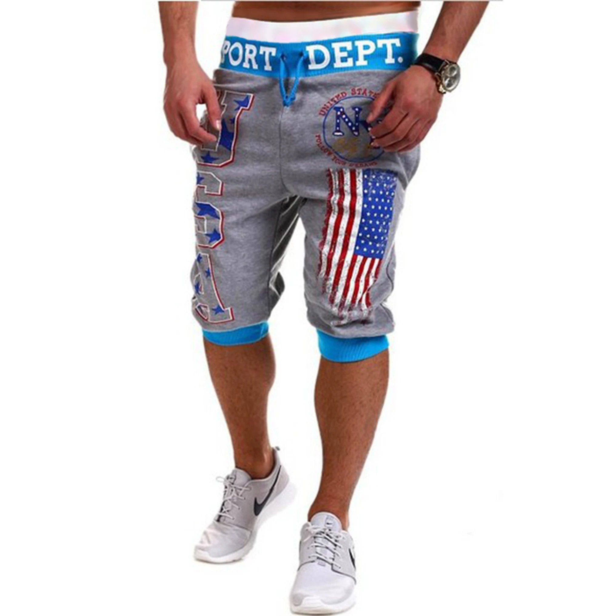 2017 Hot Sale Men Casual Shorts Fashion Printed Fitness Bodybuilding Sweatshort Cotton High Quality Short