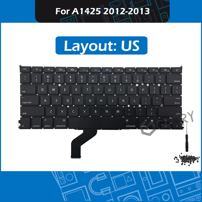 New A1425 US Standard Keyboard for font b Macbook b font Pro Retina 13 A1425 Keyboard