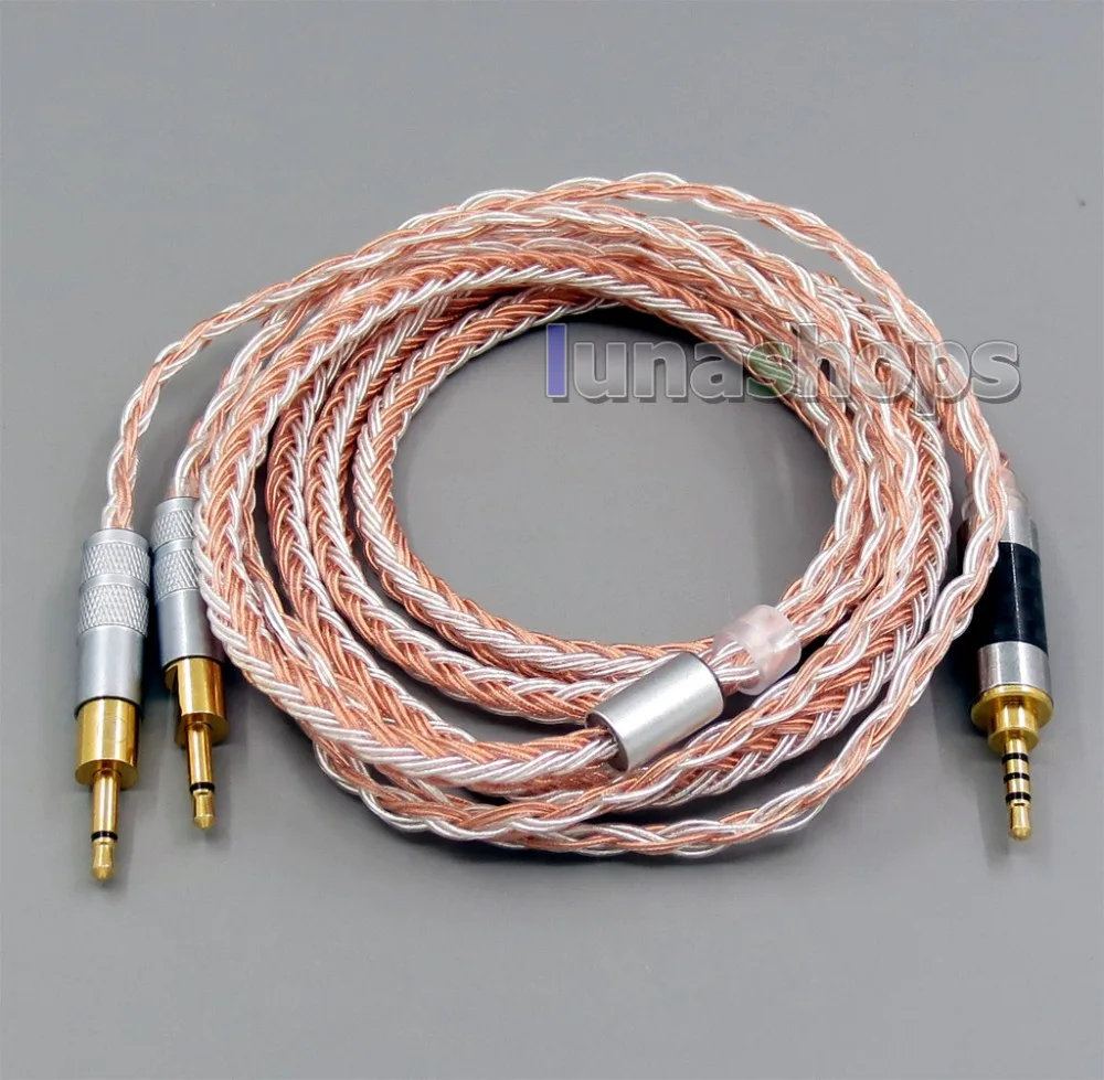 LN005791 3 5 мм 2 4 16 ядер OCC Посеребренная смешанный кабель для Sennheiser HD700|Аксессуары