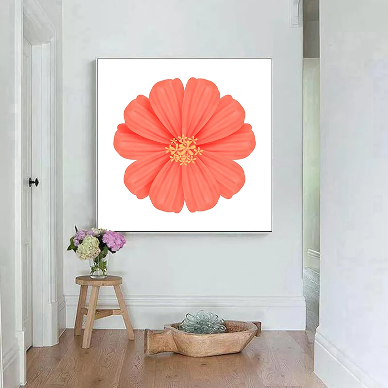 wall art Poster Simple European orange flowers Wall Art Canvas Painting