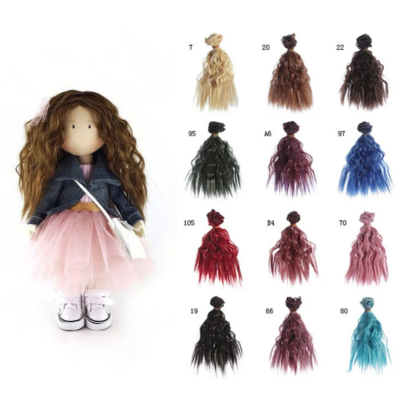1pcs 15/25*100cm High Temperature Fiber Fashion Curly Doll Hair Extensions for DIY 1/3 1/4 1/6
