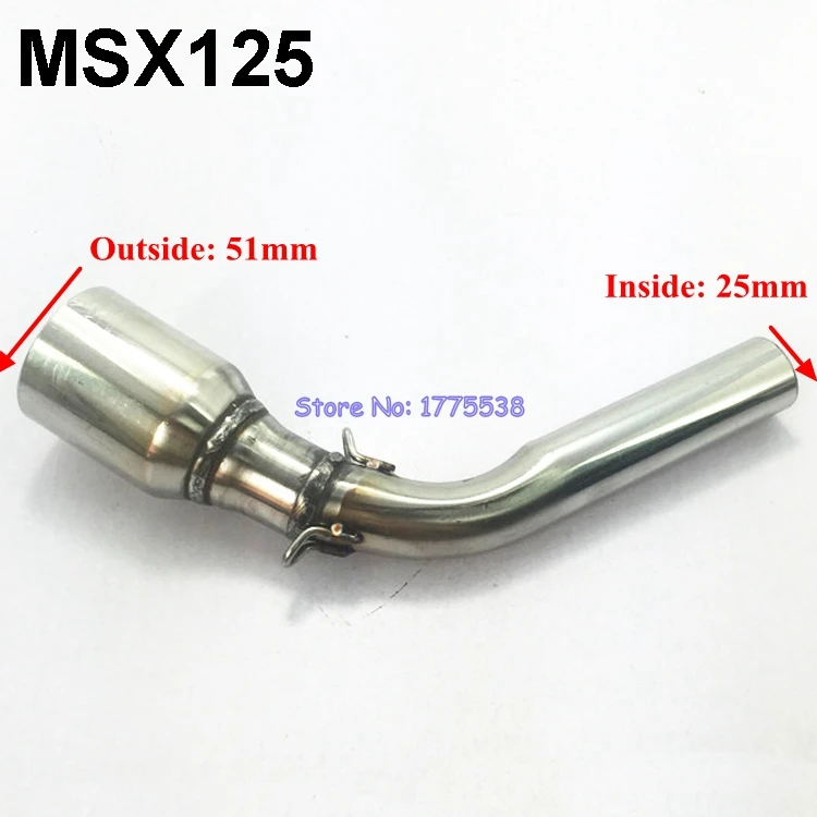 MSX125 Link Pipe Stainless Steel font b Motorcycle b font Motorbike font b Exhaust b font