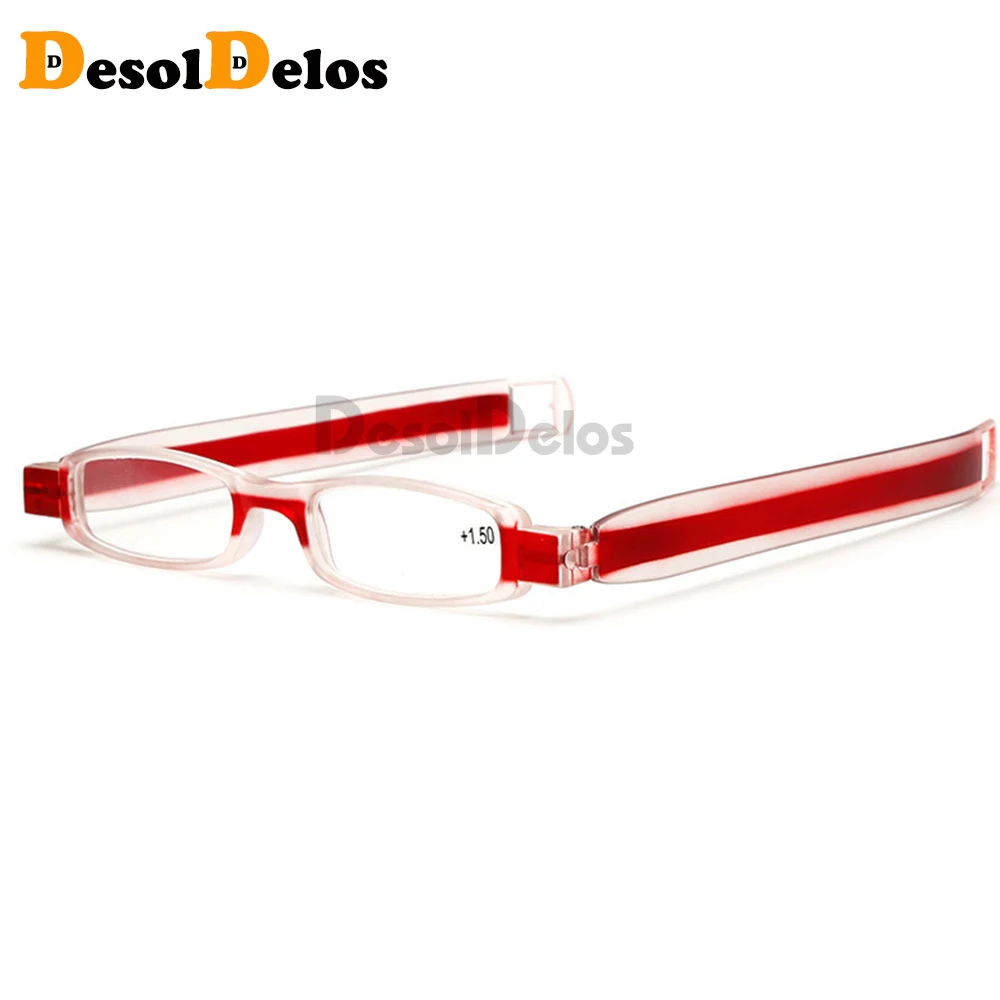 Upgraded 360 Degree Rotation Reading Glasses Ultraportability Mini Slim Folding Eyeglass Spectacles for Old Man Grandmother