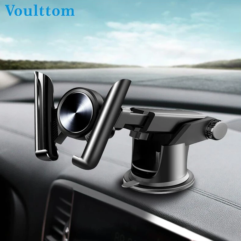 Voulttom Car Phone holder in car Windshield Dashboard for iPhone X XS Max Samsung Huawei Auto lock Gravity Mobile Phone Holder