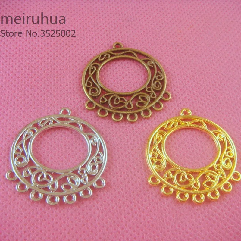 

5 pair/lot 28*30mm Zinc Alloy Diy Handmade Jewelry Findings Accessories Antiqued style connect Earring accessories