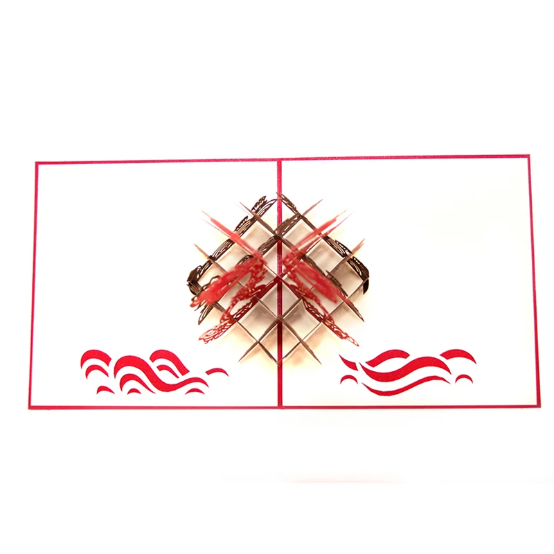  3D Laser Cut Handmade Chinese Style Four Directions Dragon Paper Invitation Greeting Cards PostCard - 33003511139
