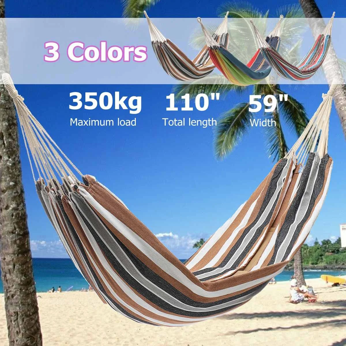 

Parachute Double Hammock Swing Hanging Camping Travel Portable Swing Bed Max Load 350kg