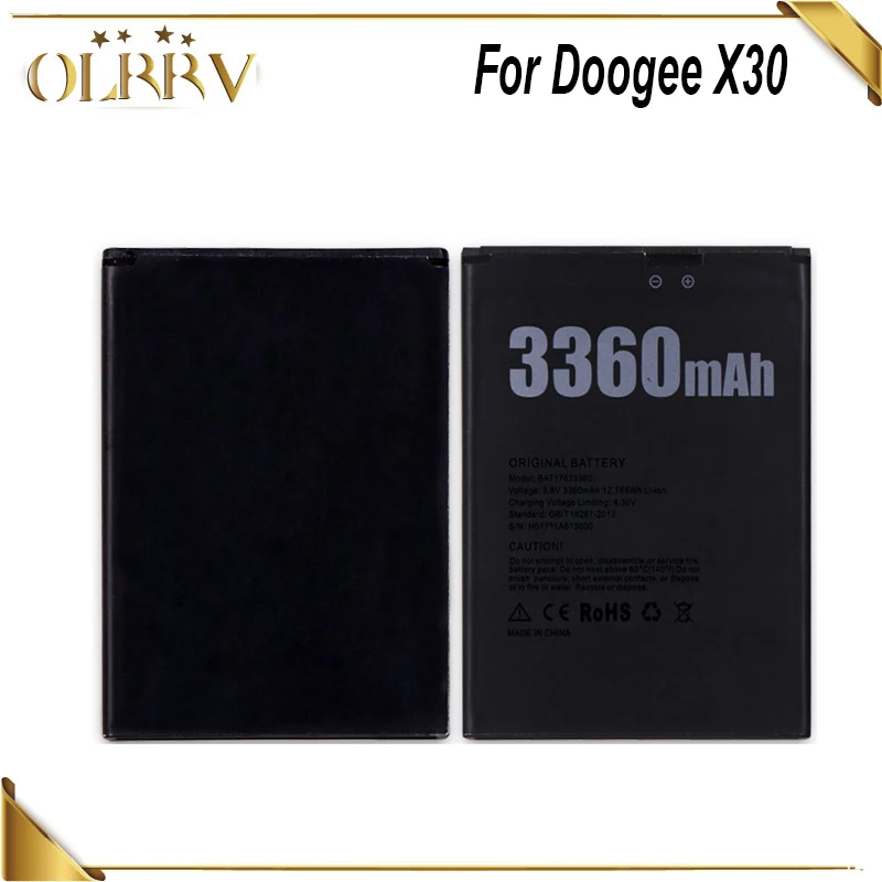 Аккумулятор высокой емкости OLRRV 3360 мАч для Doogee X30 высококачественный аккумулятор