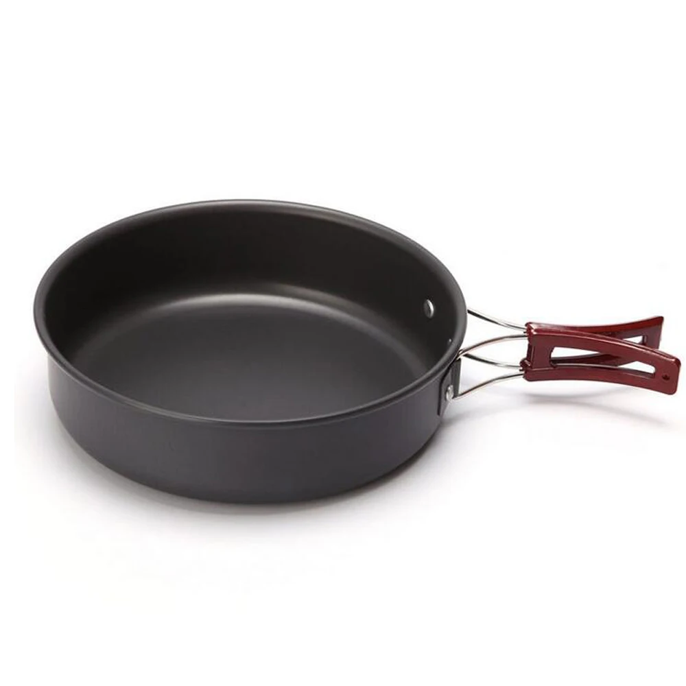 10pcs Camping Pan Portable Outdoor Cookware Aluminum Non stick Pan