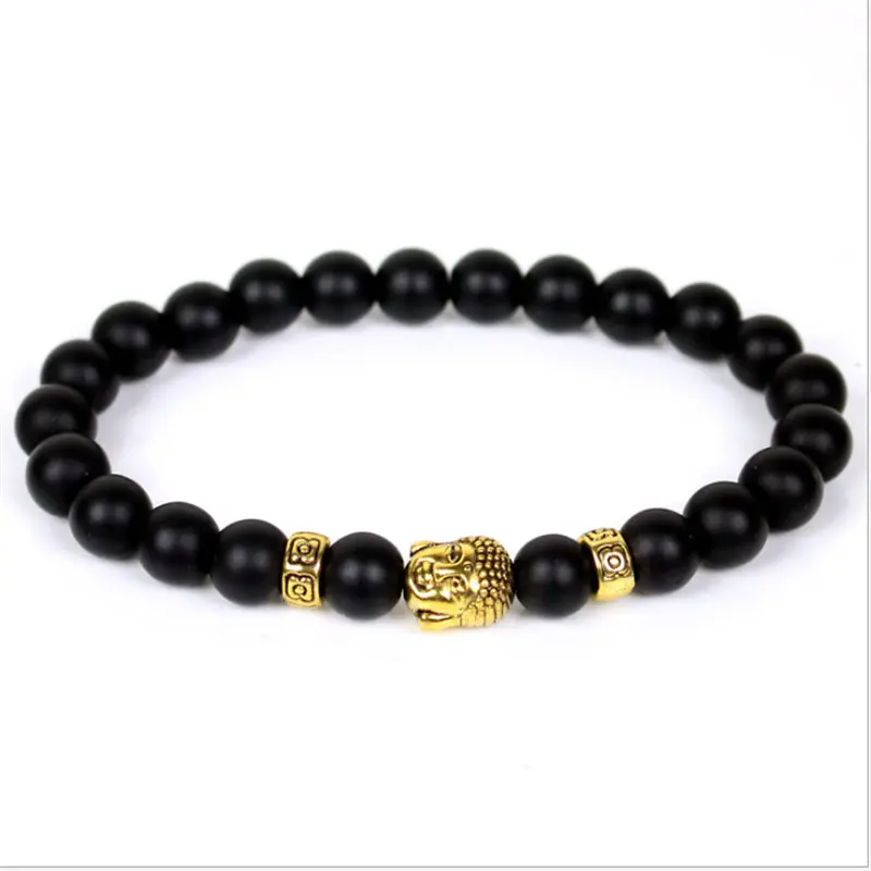 

Fashion Buddha Bracelet For Men Women Frosted Beads Bracelet Charm Yoga Elastic Braclet Male Jewelry Bileklik Pulseira Wristband