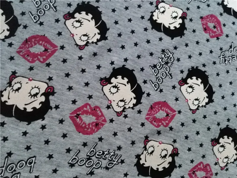 Милая мисс Бетти девушка красные губы сердце точка звезда простая хлопковая ткань для шитья пэчворк ткань пижамы ручной работы DIY текстиль подарок