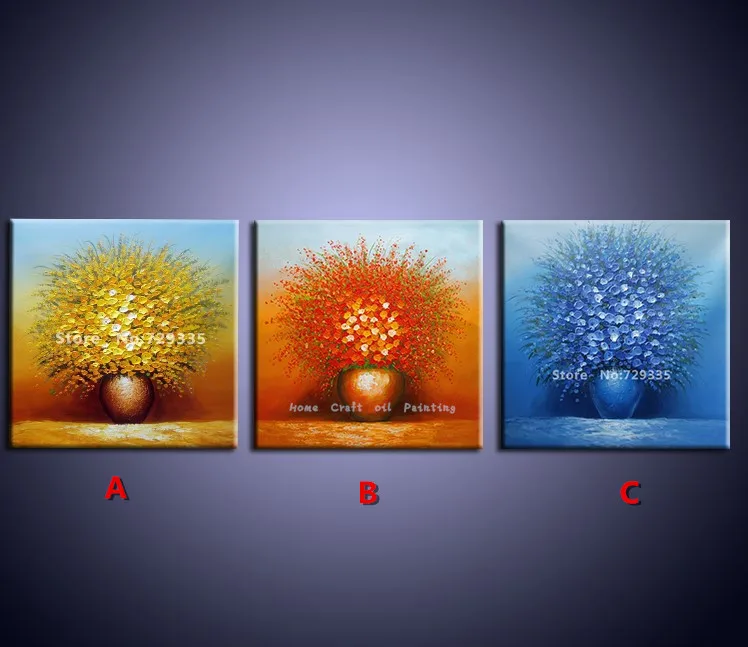 Handpainted Canvas Wall Art Acrylic Abstract Oil Painting Flower