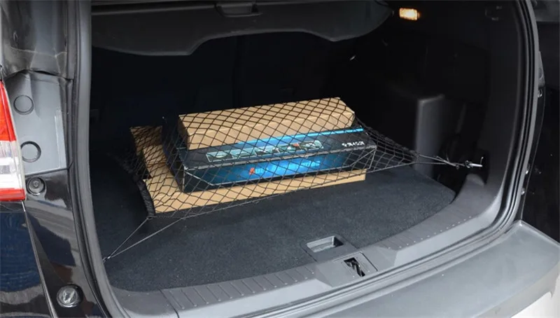 

Car Rear Luggage Cargo Net Trunk Vehicle Elastic Mesh Storage Holder 4 Hook Black for Ford Escape KUGA 2013 Trailer to the Car