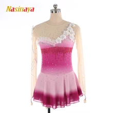 Nasinaya фигурное катание платье заказной конкурс Катание на коньках юбка для девочки Для женщин дети Patinaje гимнастика производительность 232