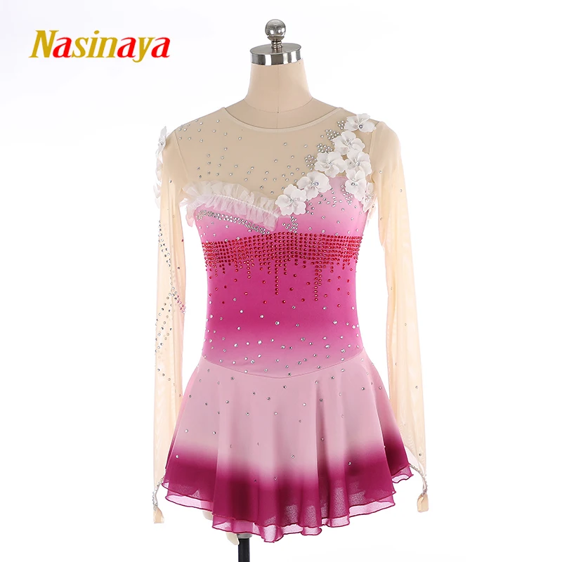 

Nasinaya Figure Skating Dress Customized Competition Ice Skating Skirt for Girl Women Kids Patinaje Gymnastics Performance 232