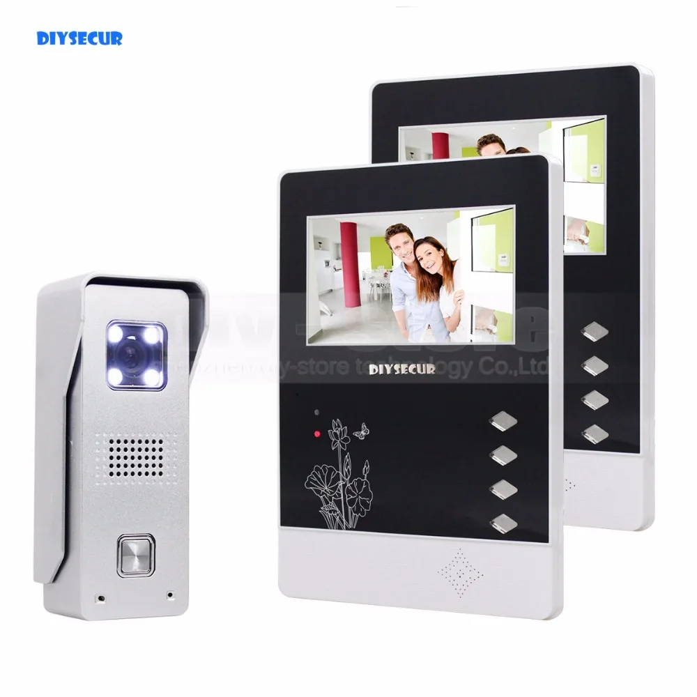 

DIYSECUR 4.3 inch TFT Color LCD Display Aluminum Alloy Camera Video Door Phone Intercom Doorbell LED Color Night Vision