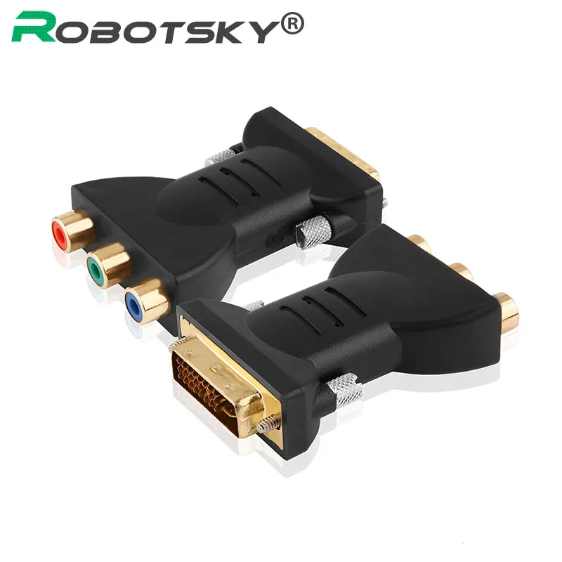 

Gold plated DVI Adapter DVI-I 24+5 Male to 3 RCA Component Display Adapter PC HDTV Projector Connectors