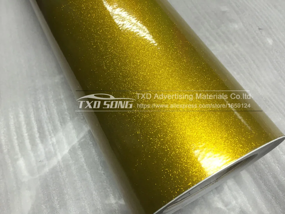 12/30/50/60CMX 100 CM/LOT Gold Hochglanz Glitter Diamant Auto Wrap Farbe  Ändern film Glossy glitter vinyl aufkleber Gold glitter