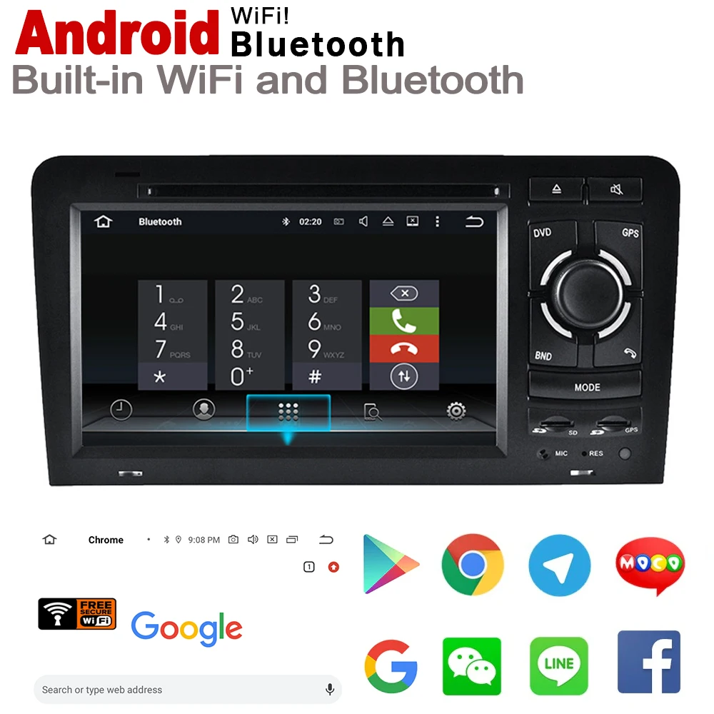 Excellent 7" HD IPS DSP Stereo Android 8.0 up Car DVD GPS Navi Map For Audi A3 8P S3 2003~2012 MMI multimedia player radio WiFi System 4 Excellent 7" HD IPS DSP Stereo Android 8.0 up Car DVD GPS Navi Map For Audi A3 8P S3 2003~2012 MMI multimedia player radio WiFi System 4