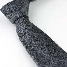 Мужские галстуки для костюма дизайн черный с серым Пейсли жаккард шейный платок, тонкий галстук 7 см платье рубашки Свадьба Cravat Gravatas Corbata