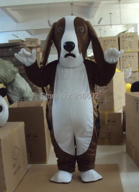 

cosplay costumes Bassat Brown Dog Mascot Costume Fancy Dress Adult Size