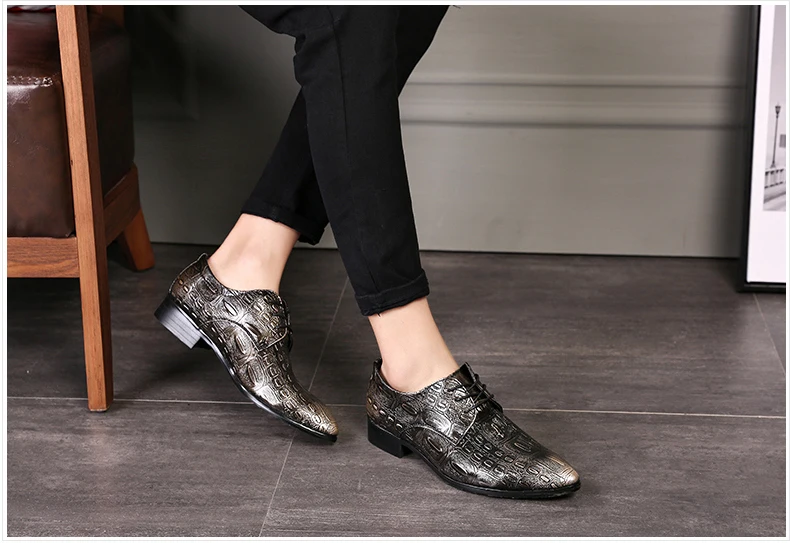Mens Oxfords Shoe Formal Casual Shoes Men Size 46 Oxfords Pu Leather Emboss Crocodile Men Casual Shoes Leather Lace Brogues Shoe (9)