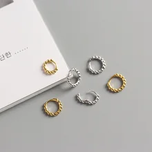 WTLTC 925 пробы серебряные серьги-кольца с бусинами для женщин маленькие серьги Huggies 10 мм 12 мм круглые серьги-кольца
