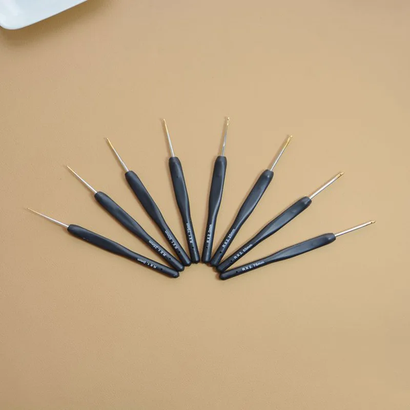 8Pcs / set Black Knitting Needles Plastic Handle Crochet hooks for Knit DIY Craft Loom Tool Weaving Kit Braid