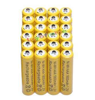 

24x AAA 1800mAh 3A 1.2 V Ni-MH Yellow Rechargeable Battery Cell for MP3 RC Toys