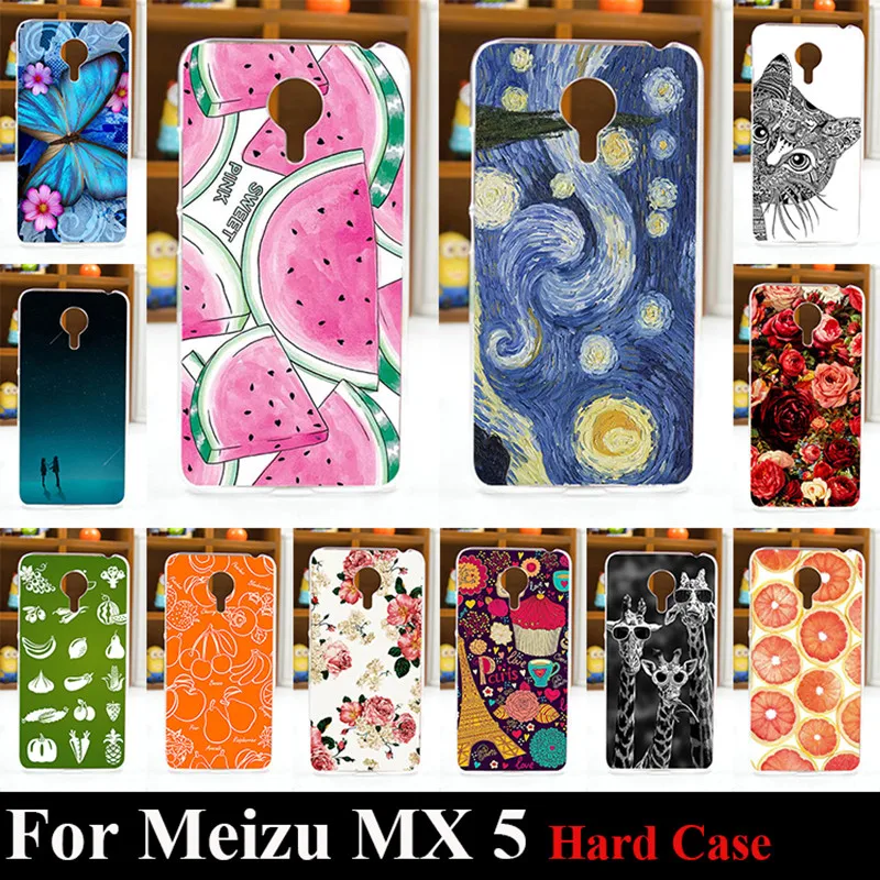 

Case FOR Meizu MX 5 Colorful Printing Drawing Transparent Plastic Phone Cover FOR Meizu MX5 Hard Phone Cases