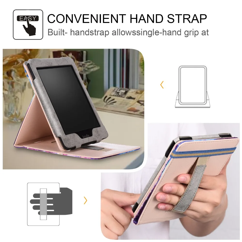 Для Amazon kindle Paperwhite 1 2 3 4 из искусственной кожи смарт чехол для paperwhite 2018 funda с