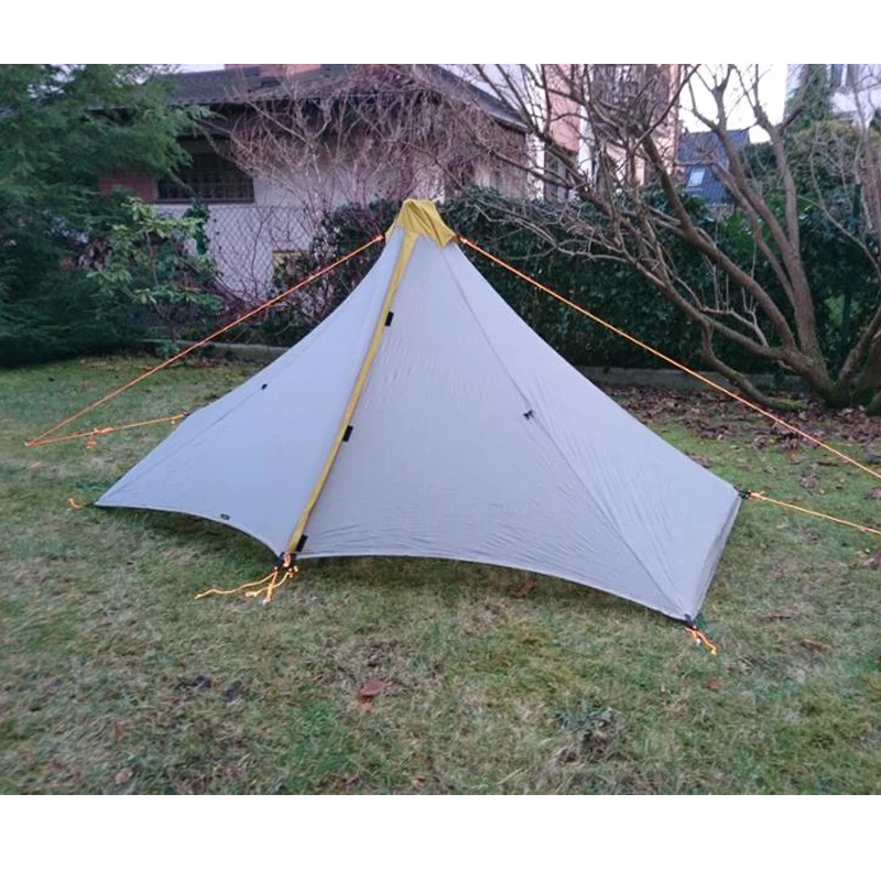 

Ultralight 1 Person 410G Camping Tent Outdoor 20D Nylon Both Sides Silicon Coating Rodless Pyramid outdoor zelt 4 Season Tent