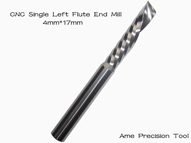 4mm 17mm Freeshipping CNC carbide tool woodworking insert router bit Tungsten end milling cutter Single Left