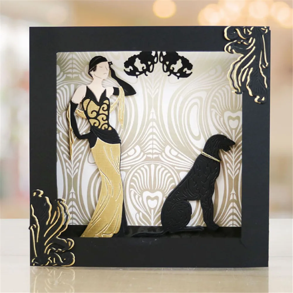 

2018 New Long skirts Beauty DIY Metal Cutting Dies Stencils Scrapbooking Embossing For Card DIY Craft Photo Album Decor Dies Cut