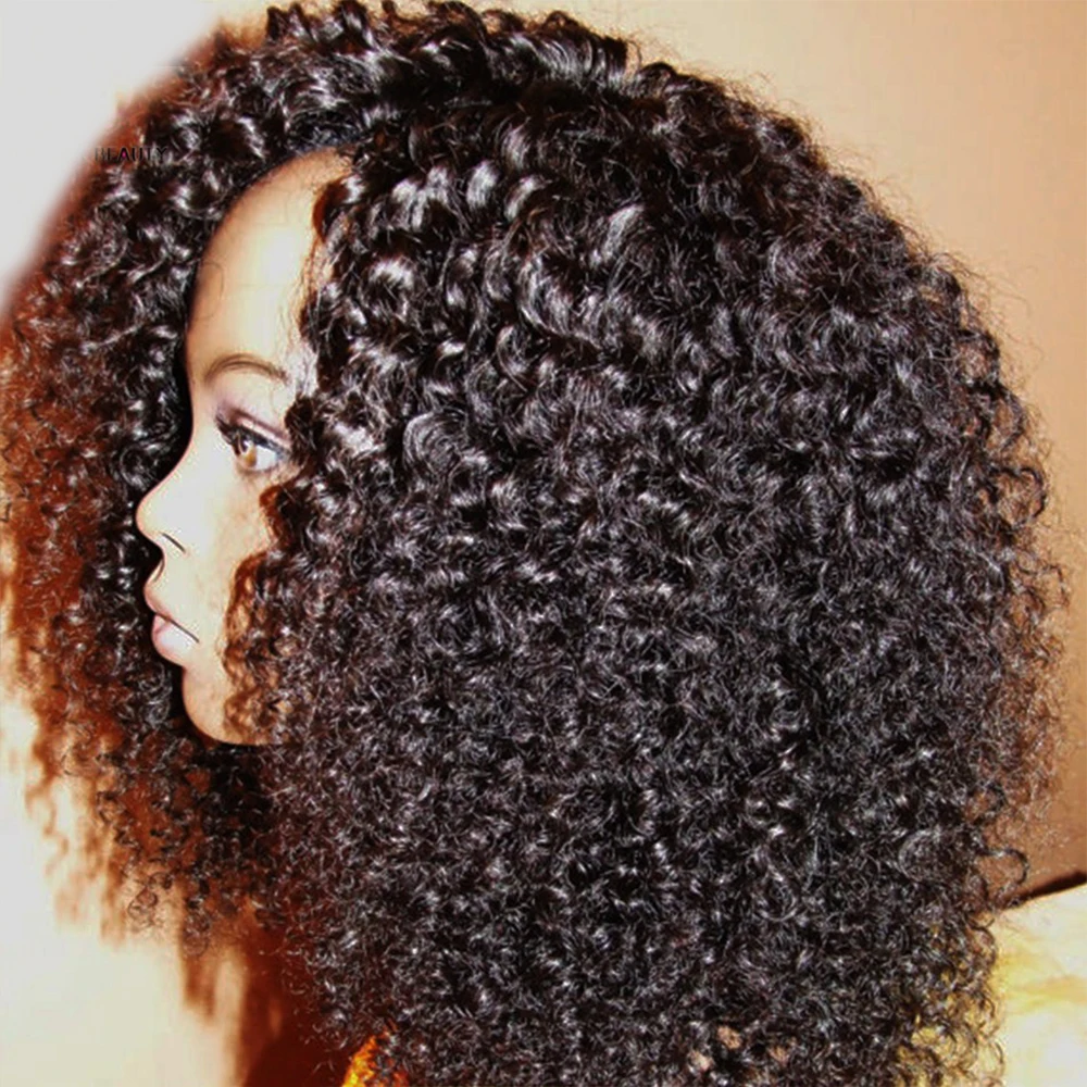 Jual Eversilky Keriting Keriting U Bagian Wig Rambut 100% Diproses Peru Remy Rambut Upart Wig Keriting Keriting U Bagian Wig untuk Wanita Kulit Hitam