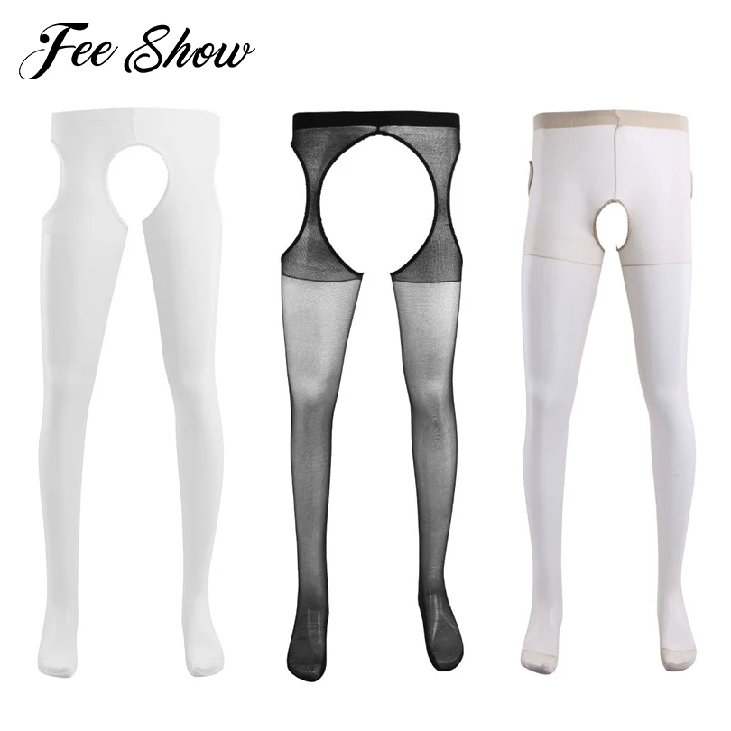 1 пара мужские эластичные колготки с вырезами|sexy men tights|men sexy stockingsmen pantyhose stockings |