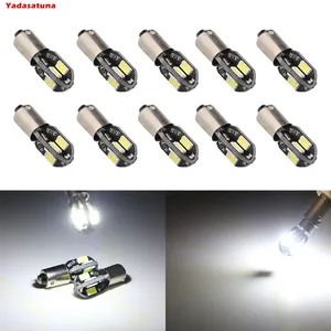 10-Pack White BA9S 5630 8SMD Canbus LED Interior Lights For Car Trunk Plate Light Side Marker lights DC 12V Error Free On Cars